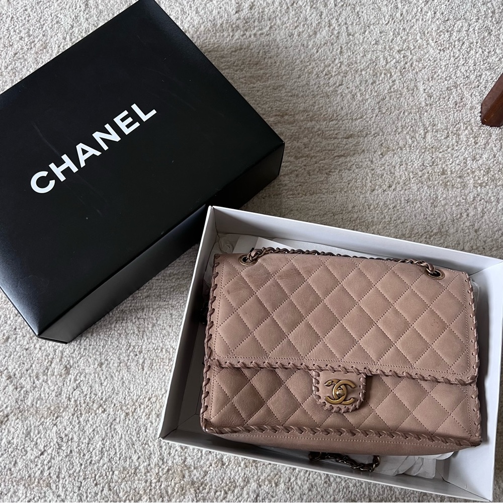 Chanel Beige Happy Stitch Flap Bag